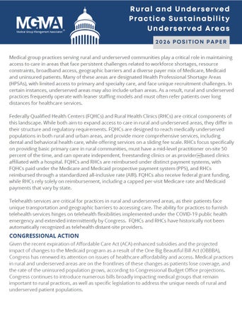 Rural and Underserved Practice Sustainability Underserved Area Position Paper 